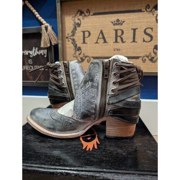 Freebird by Steven Desert Ice Multi Women's 8 Booties Buckles NIB Boho Western - Picture 10 of 14